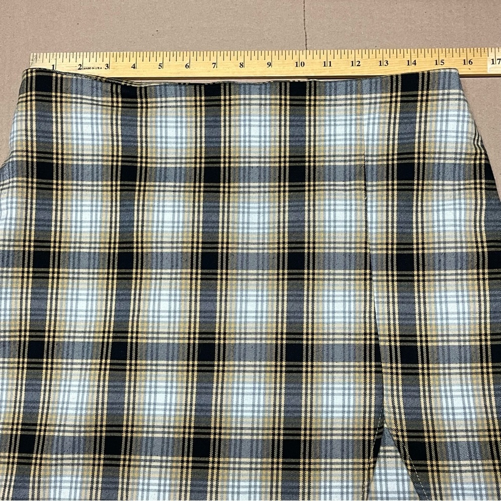 URBAN OUTFITTERS Women's Yellow/Black Plaid Back-Zip Mini Skirt Size Large - Picture 9 of 10